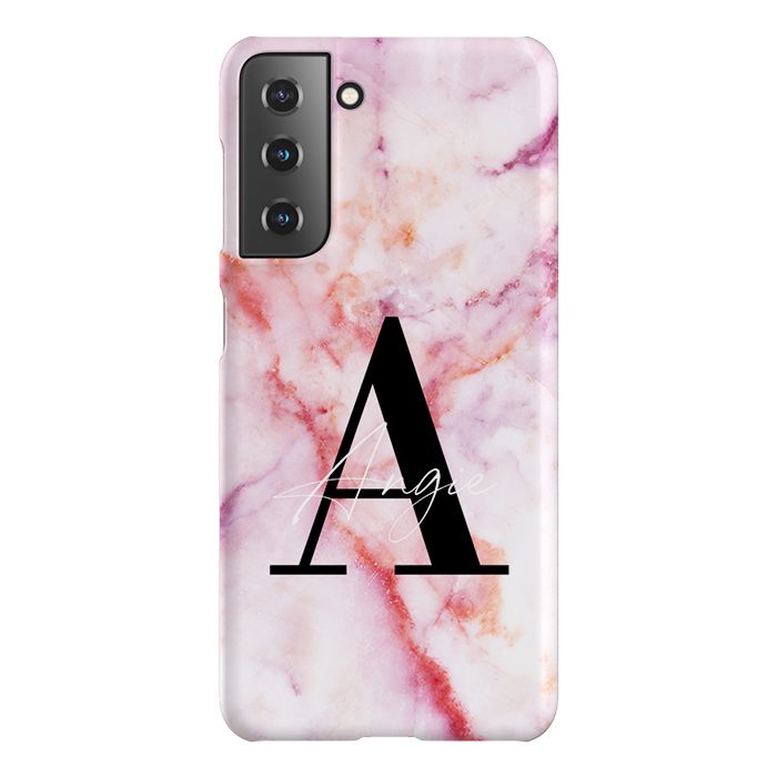 Personalised Pastel Marble Name Initial Samsung Galaxy S22 Plus Case