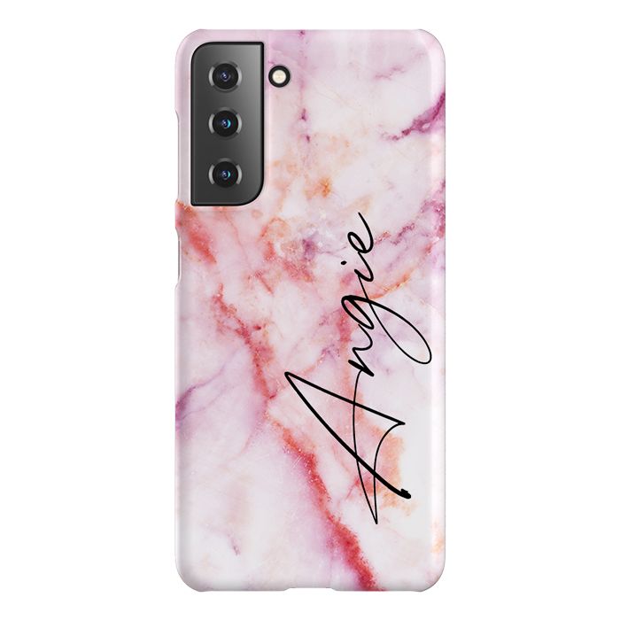 Personalised Pastel Marble Name Samsung Galaxy S21 Case