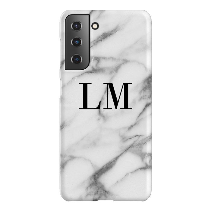 Personalised Pentelic Marble Initials Samsung Galaxy S21 Case