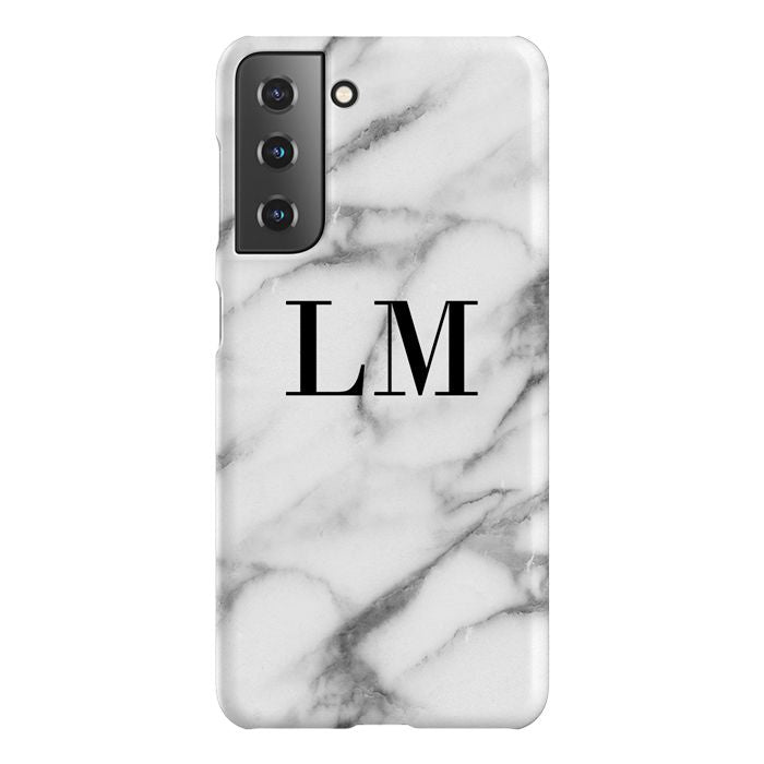 Personalised Pentelic Marble Initials Samsung Galaxy S22 Case