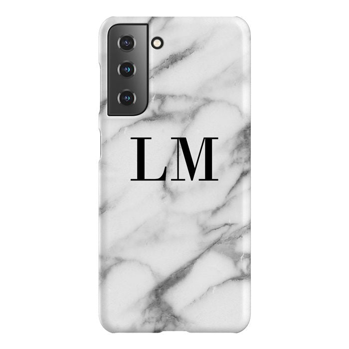 Personalised Pentelic Marble Initials Samsung Galaxy S21 FE Case