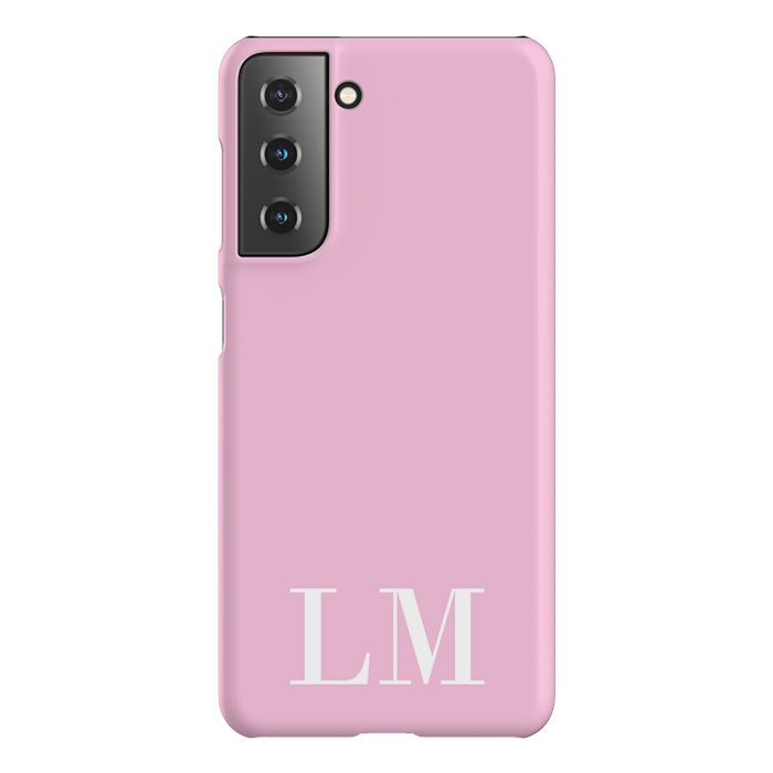 Personalised Pink x White Initials Samsung Galaxy S21 Plus Case