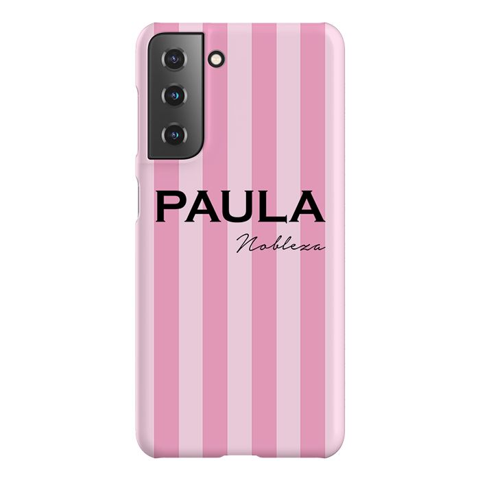 Personalised Pink Stripe Samsung Galaxy S21 FE Case