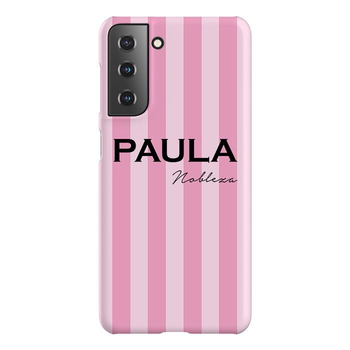Personalised Pink Stripe Samsung Galaxy S21 Case