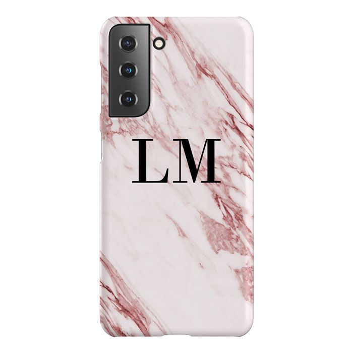 Personalised Rosa Marble Initials Samsung Galaxy S22 Case