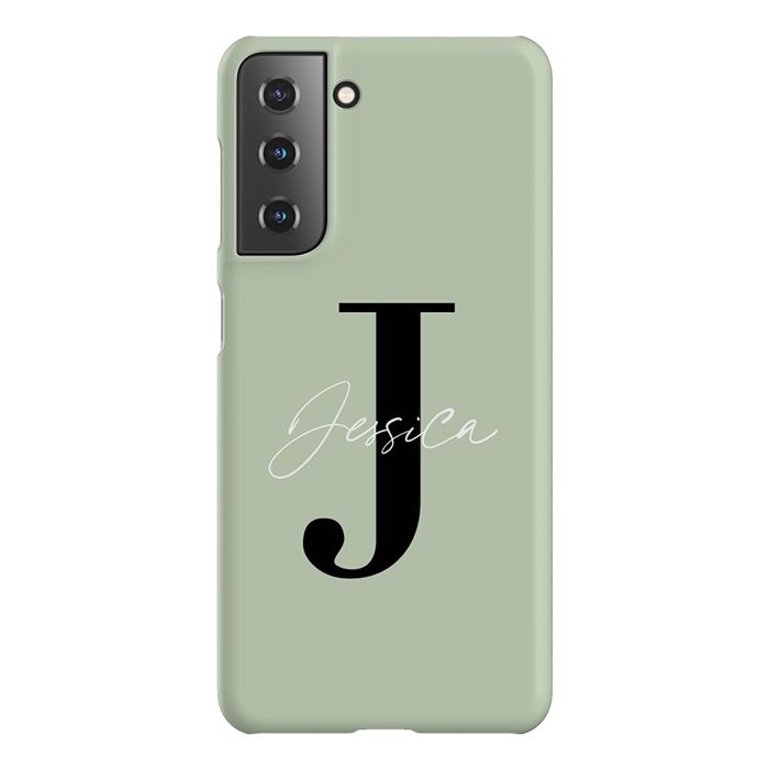 Personalised Sage Name Initial Samsung Galaxy S21 Case