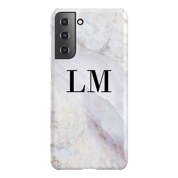 Personalised Stone Marble Initials Samsung Galaxy S21 FE Case