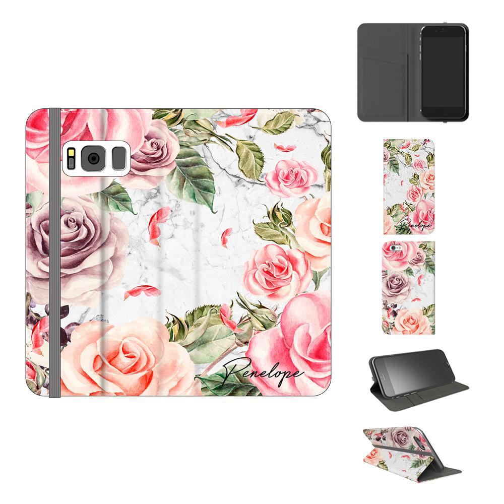 Personalised Watercolor Floral Initials Samsung Galaxy S8 Plus Case