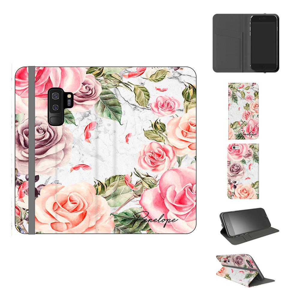 Personalised Watercolor Floral Initials Samsung Galaxy S9 Plus Case