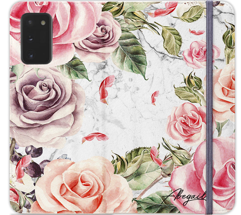 Personalised Watercolor Floral Initials Samsung Galaxy Note 20 Case