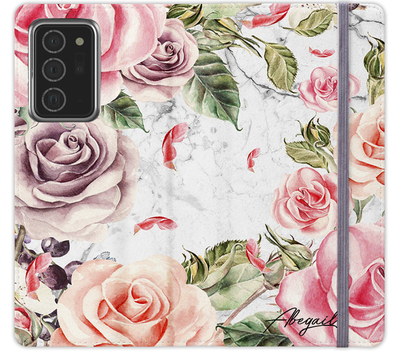 Personalised Watercolor Floral Initials Samsung Galaxy Note 20 Ultra Case