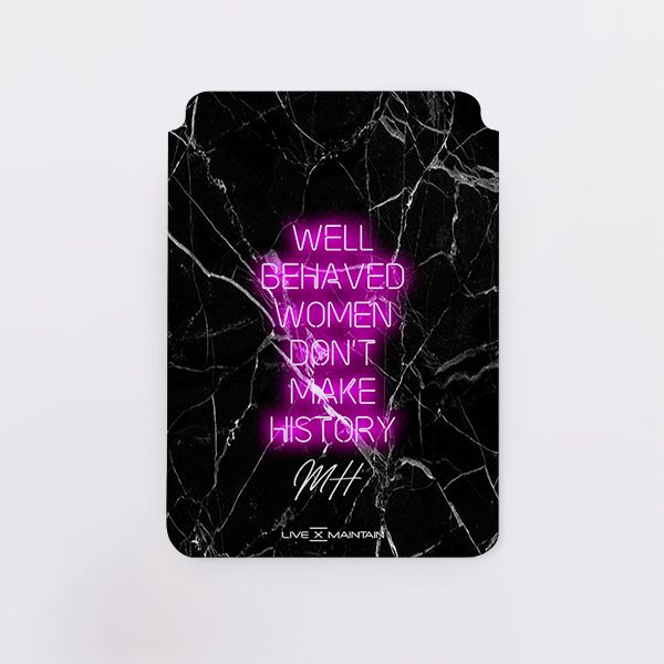 Personalised Well Behaved Women Saffiano Leather Tablet/Laptop Sleeve