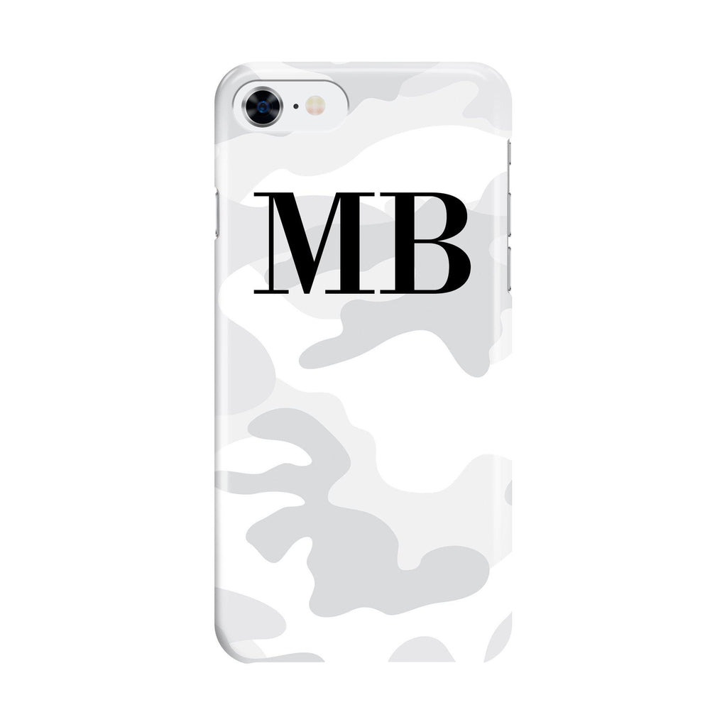 Personalised White Camouflage Initials iPhone 8 Case