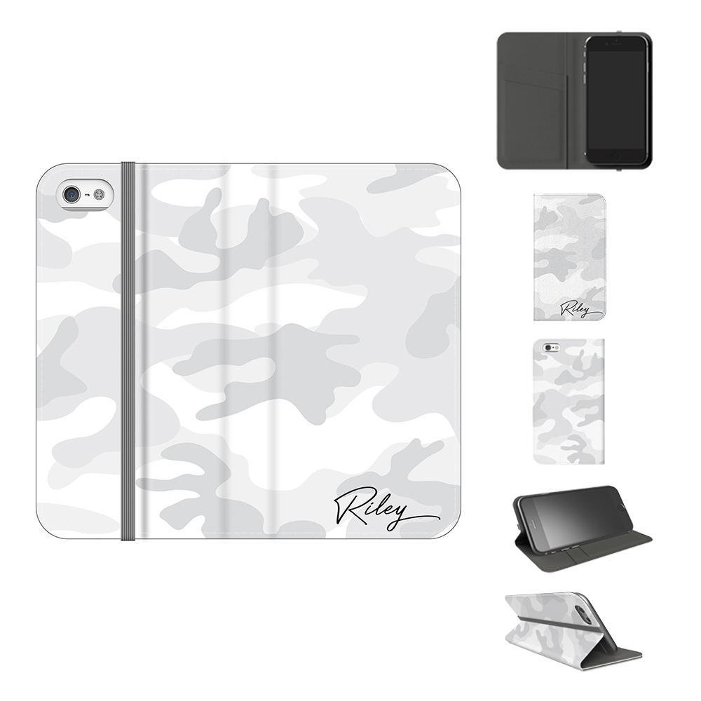 Personalised White Camouflage initials iPhone 5/5s/SE (2016) Case