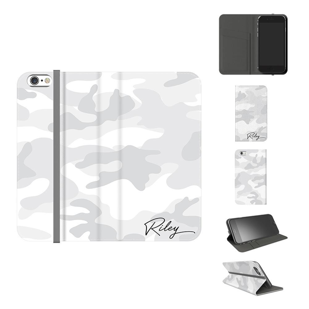 Personalised White Camouflage Initials iPhone 6/6s Case