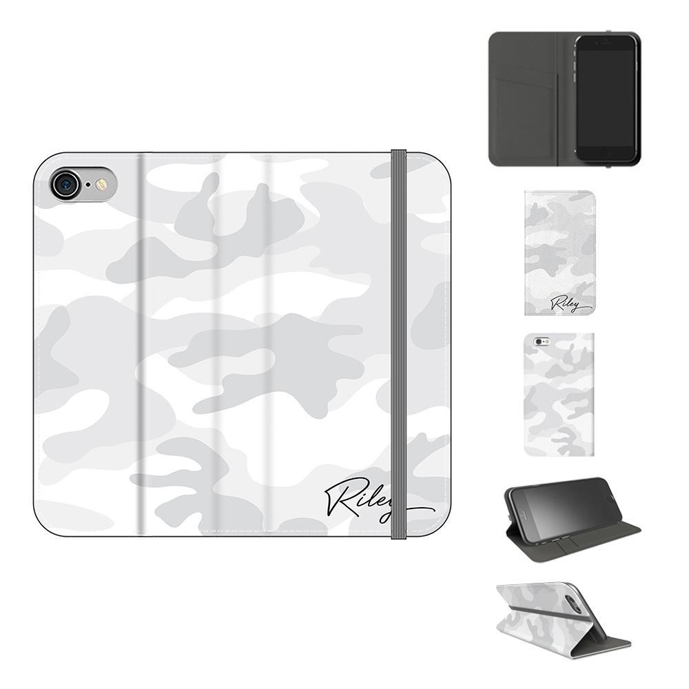 Personalised White Camouflage initials iPhone 7 Plus Case