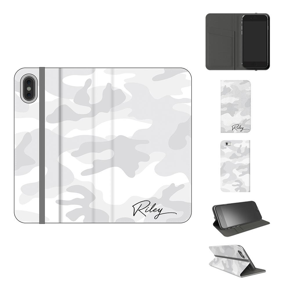 Personalised White Camouflage Initials iPhone XS Max Case
