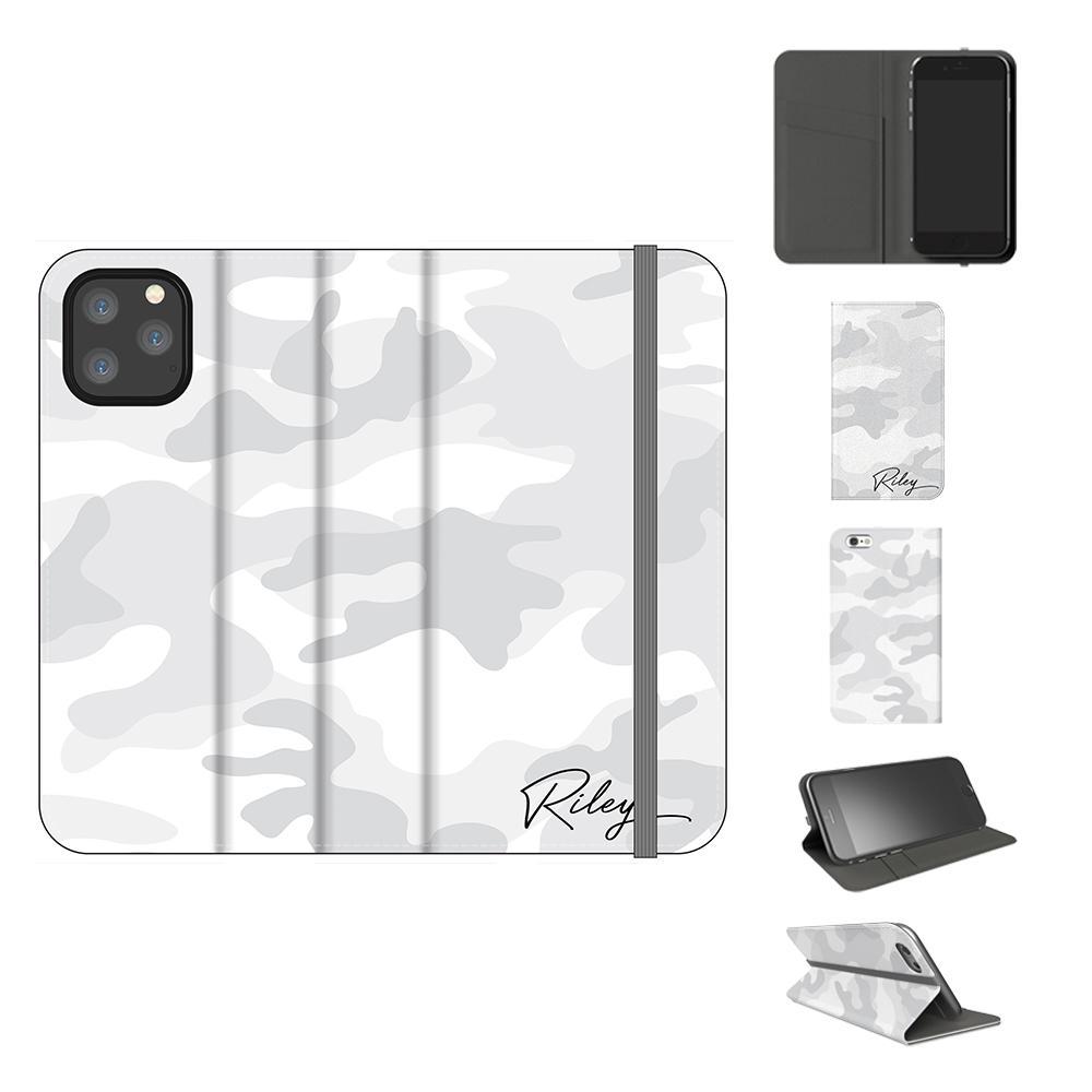 Personalised White Camouflage Initials iPhone 11 Pro Case