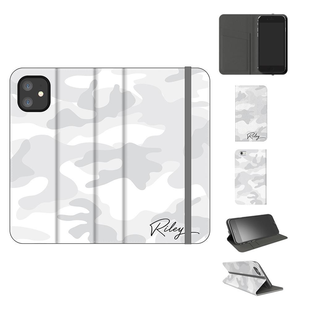 Personalised White Camouflage Initials iPhone 12 Case