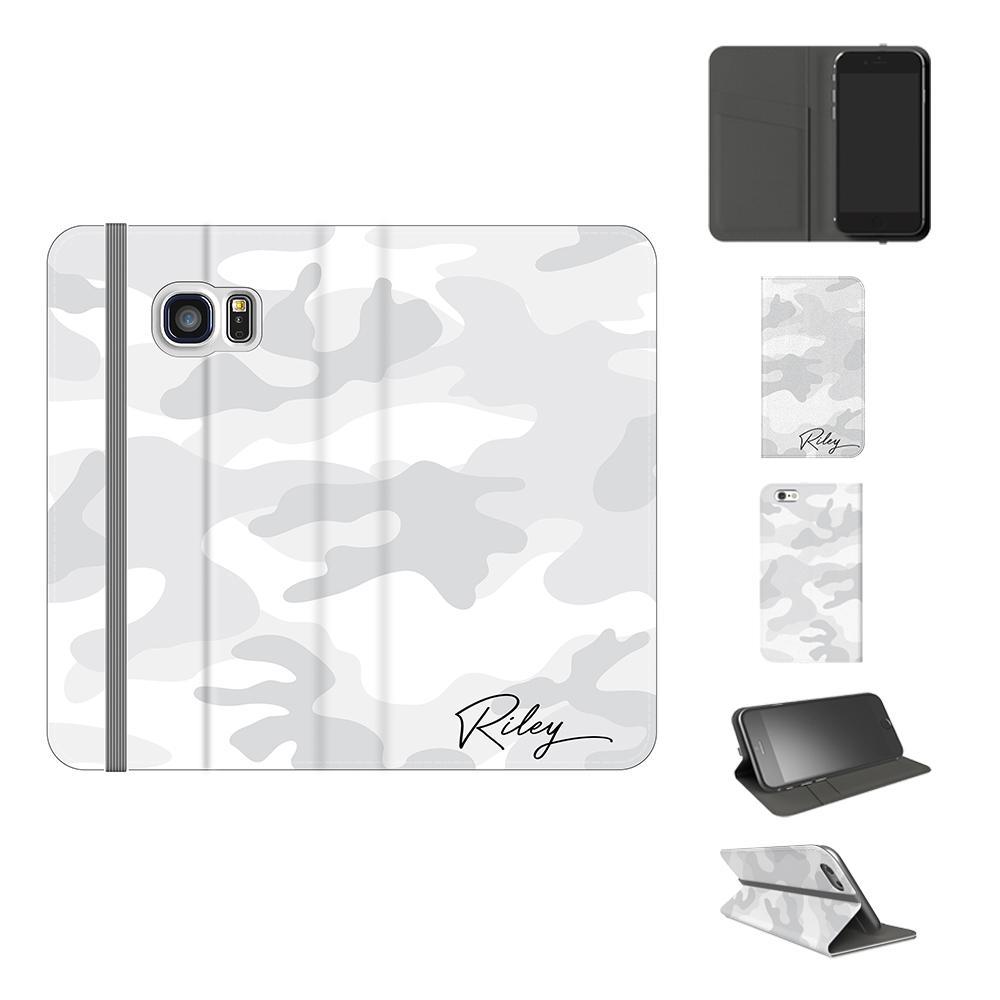 Personalised White Camouflage Initials Samsung Galaxy S7 Case
