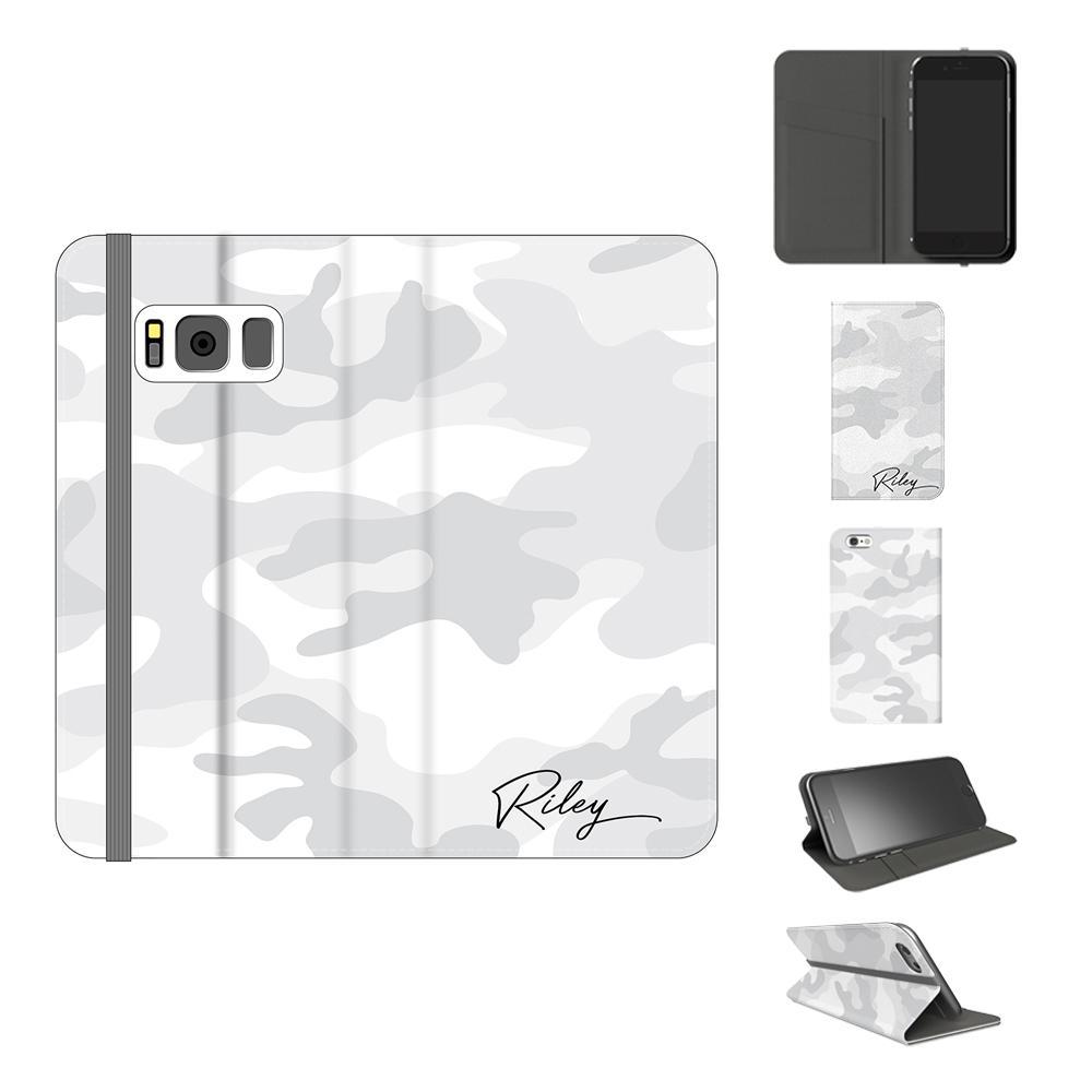 Personalised White Camouflage Initials Samsung Galaxy S8 Case