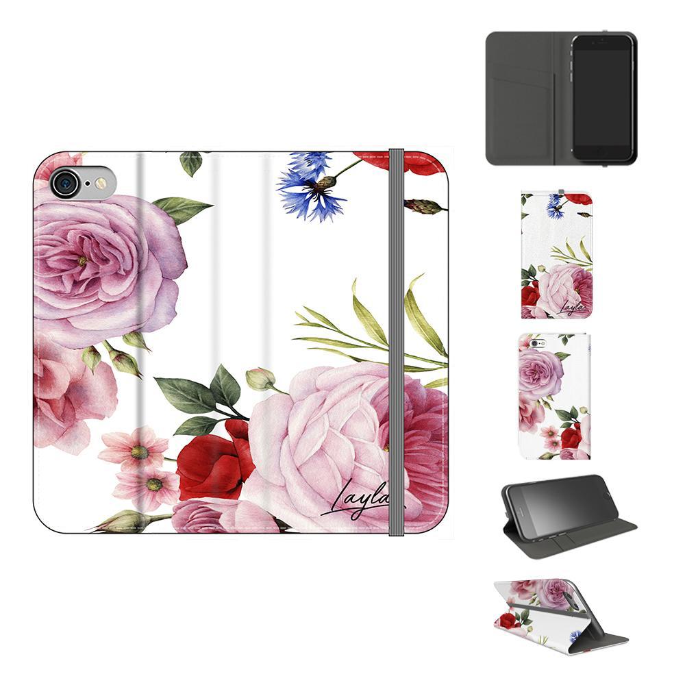 Personalised Floral Blossom Initials iPhone SE Case