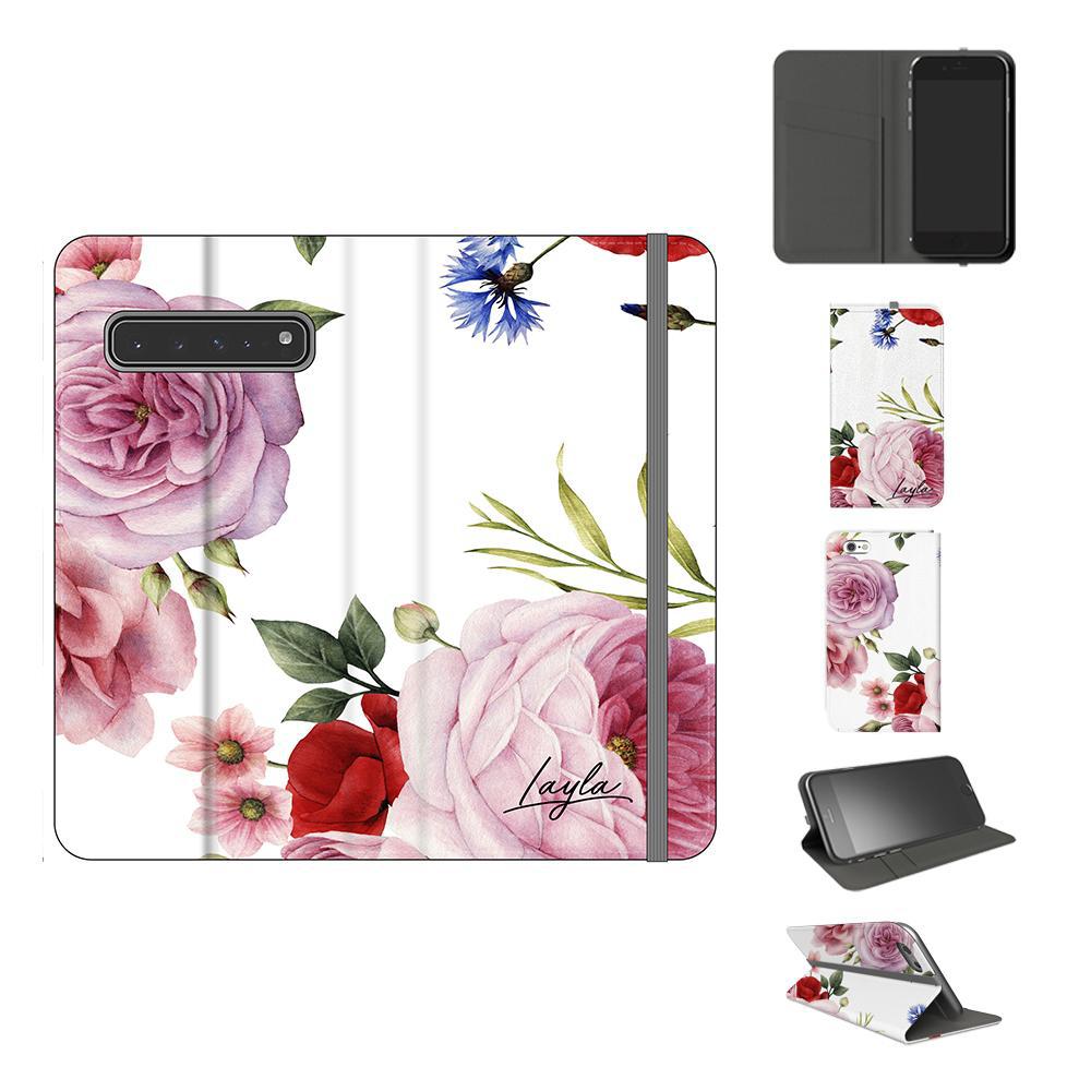 Personalised Floral Blossom Initials Samsung Galaxy S10 5G Case