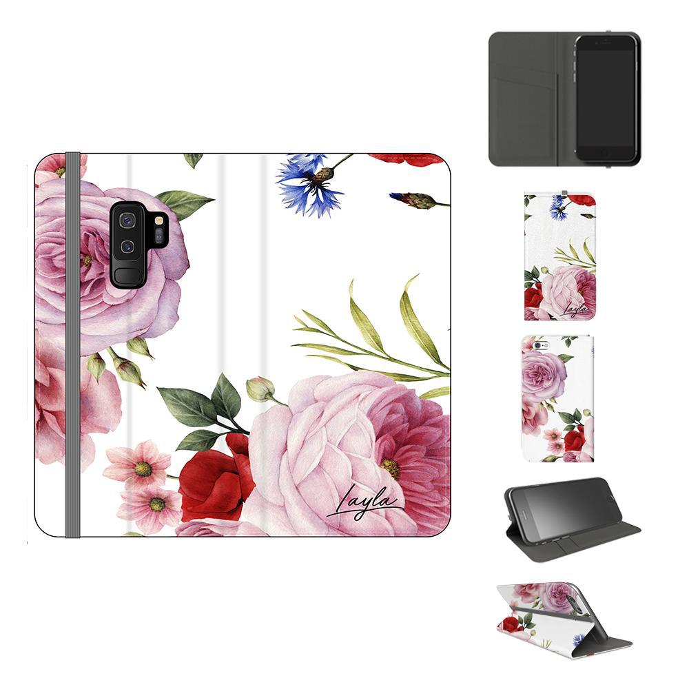 Personalised Floral Blossom Initials Samsung Galaxy S9 Plus Case