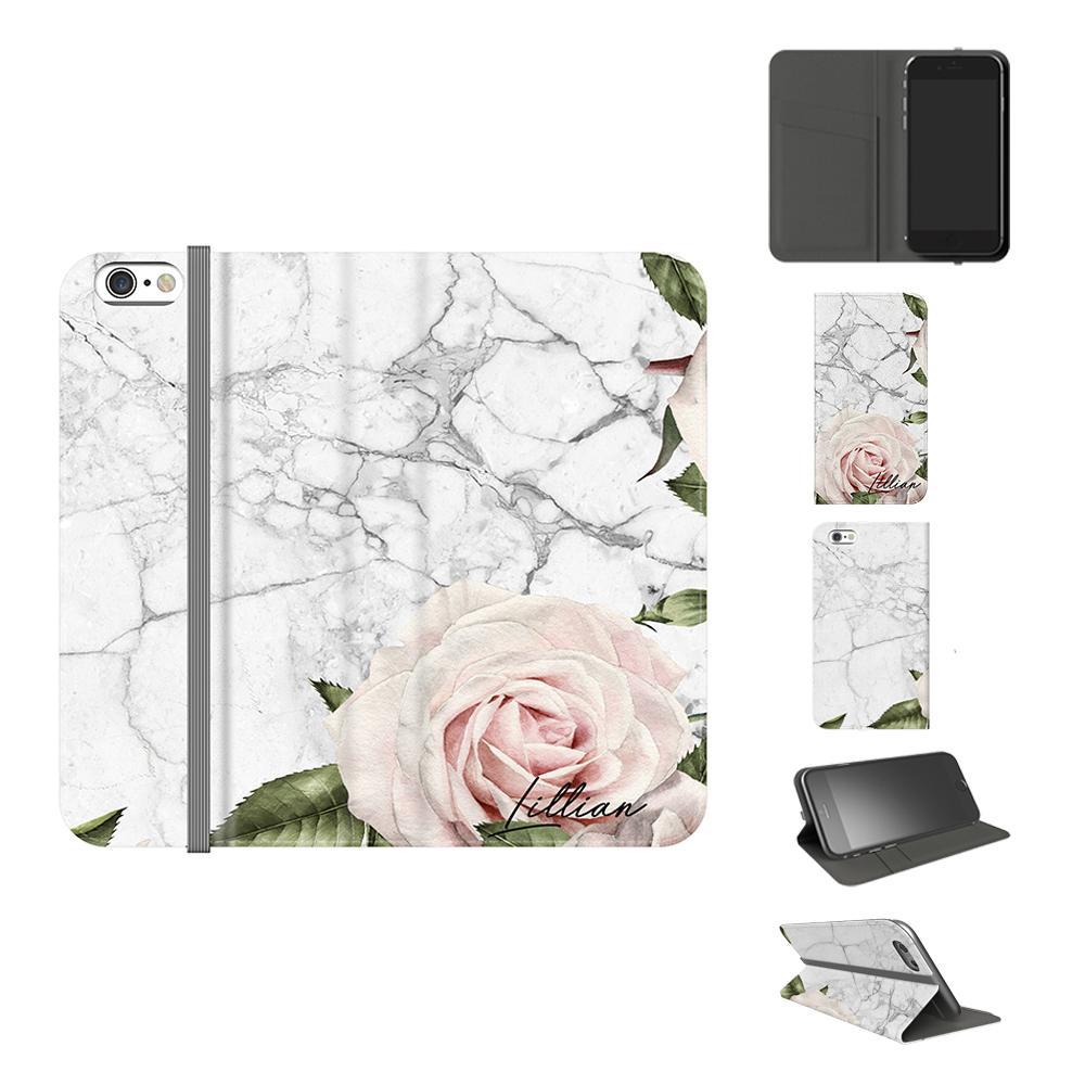 Personalised White Floral Marble Initials iPhone 6 Plus/6s Plus Case