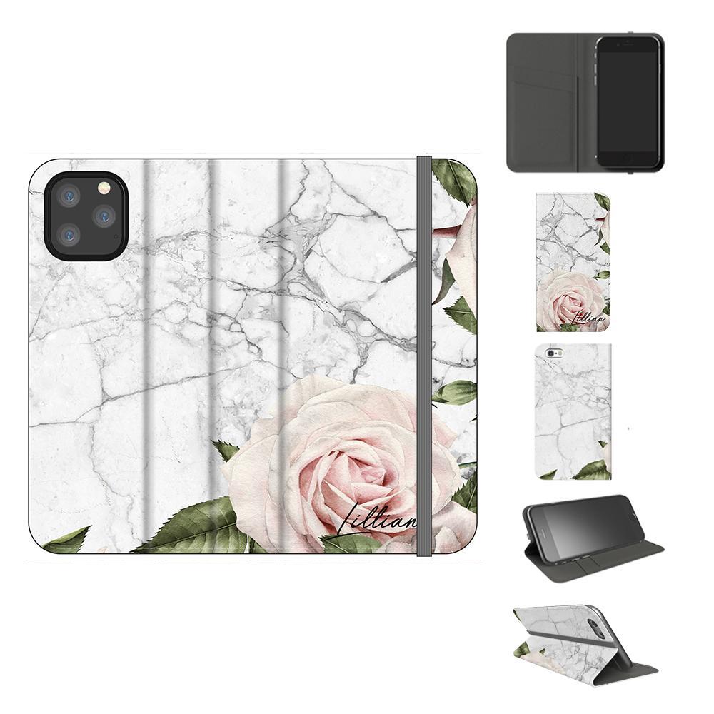 Personalised White Floral Marble Initials iPhone 11 Pro Case
