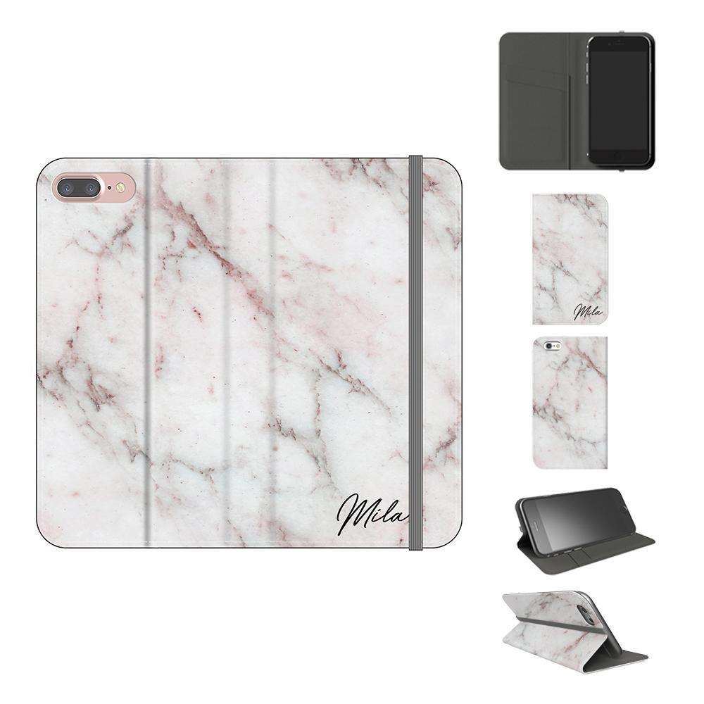 Personalised White Rosa Marble Initials iPhone 7 Plus Case