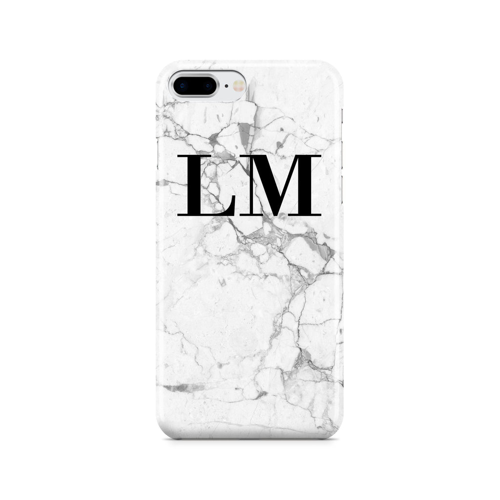 Personalised White Marble Initials iPhone 8 Plus Case