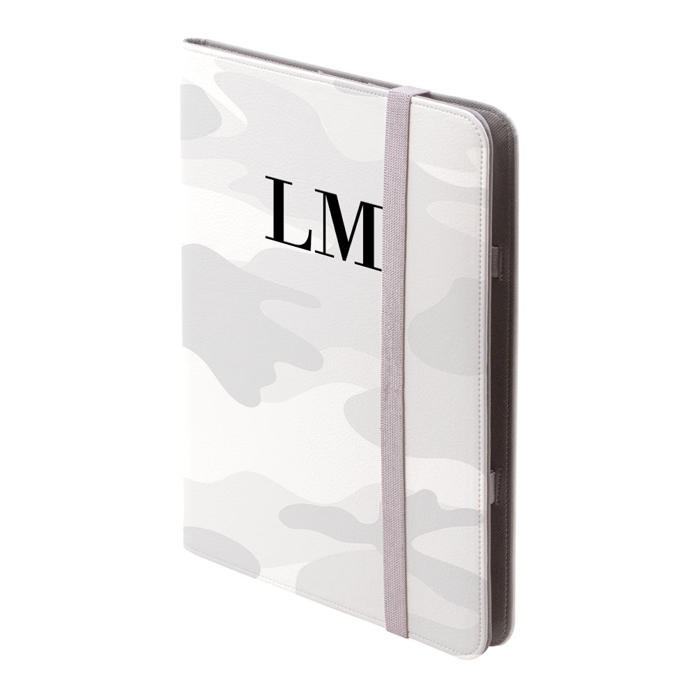 Personalised White Camouflage Initials iPad Pro Case