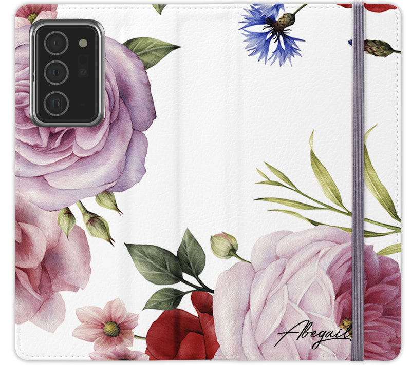 Personalised Floral Blossom Initials Samsung Galaxy Note 20 Ultra Case